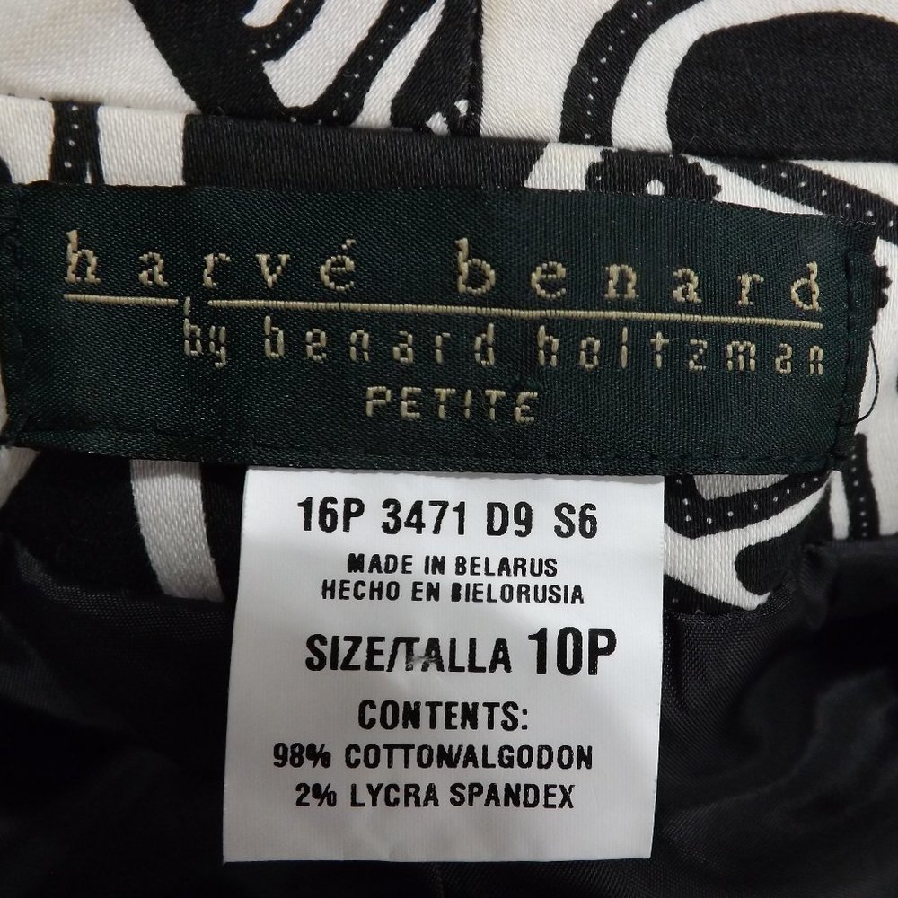 Harve Benard Holztman Petit Black & White Designs Open Cropped Jacket Blazer 10P - Picture 15 of 16